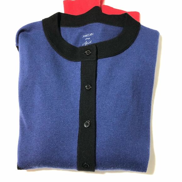 Marc Cain womens N4(us10) colorblock cardigan sweater wool silk cashmere career - Picture 10 of 10